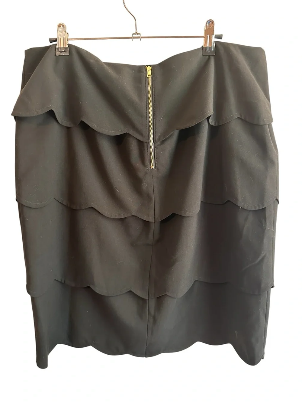 Alfani Black Scalloped Tier Pencil Skirt